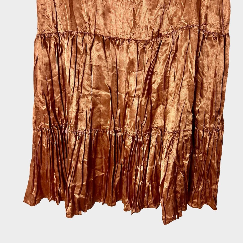 Apollo Copper Satin Sequin Midi Skirt Large Boho Festival Indie - Picture 7 of 9